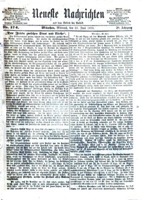 Neueste Nachrichten aus dem Gebiete der Politik Mittwoch 23. Juni 1875
