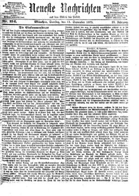 Neueste Nachrichten aus dem Gebiete der Politik (Münchner neueste Nachrichten) Samstag 11. September 1875