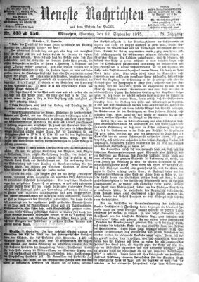 Neueste Nachrichten aus dem Gebiete der Politik Sonntag 12. September 1875