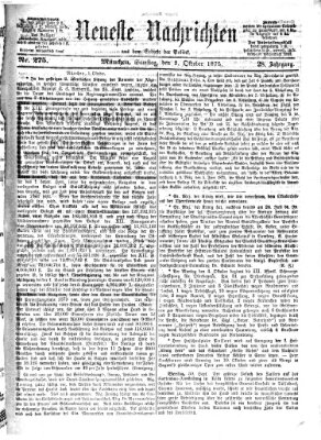 Neueste Nachrichten aus dem Gebiete der Politik Samstag 2. Oktober 1875