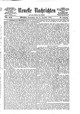 Neueste Nachrichten aus dem Gebiete der Politik Donnerstag 16. Dezember 1875