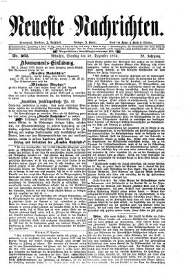 Neueste Nachrichten (Münchner neueste Nachrichten) Dienstag 28. Dezember 1875