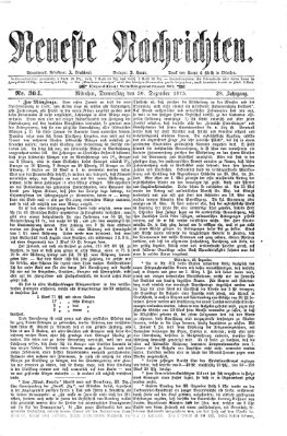 Neueste Nachrichten (Neueste Nachrichten aus dem Gebiete der Politik) Donnerstag 30. Dezember 1875