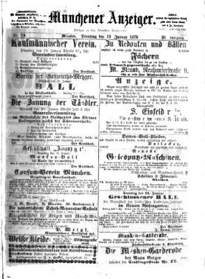 Münchener Anzeiger (Münchner neueste Nachrichten) Dienstag 19. Januar 1875