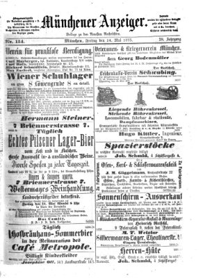 Münchener Anzeiger (Münchner neueste Nachrichten) Freitag 14. Mai 1875