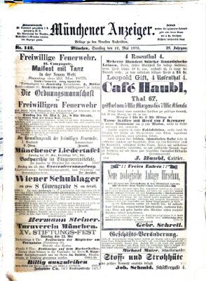 Münchener Anzeiger (Neueste Nachrichten aus dem Gebiete der Politik) Samstag 22. Mai 1875
