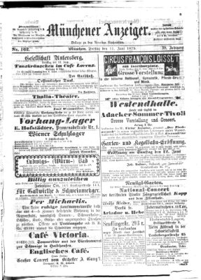 Münchener Anzeiger (Neueste Nachrichten aus dem Gebiete der Politik) Freitag 11. Juni 1875
