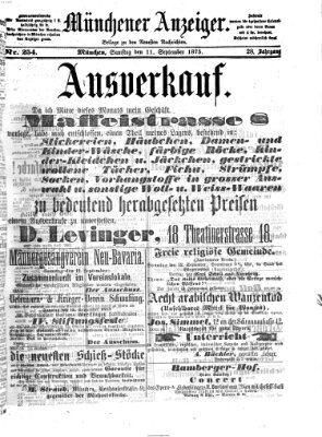 Münchener Anzeiger (Münchner neueste Nachrichten) Samstag 11. September 1875
