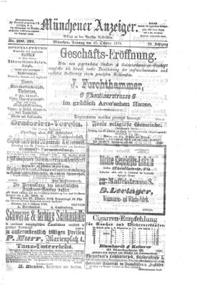 Münchener Anzeiger (Münchner neueste Nachrichten) Sonntag 17. Oktober 1875