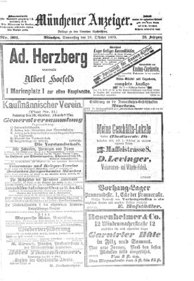 Münchener Anzeiger (Münchner neueste Nachrichten) Donnerstag 28. Oktober 1875