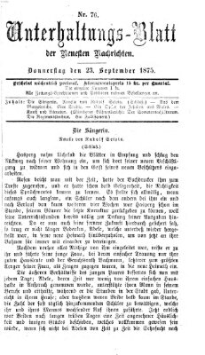 Neueste Nachrichten aus dem Gebiete der Politik (Münchner neueste Nachrichten) Donnerstag 23. September 1875