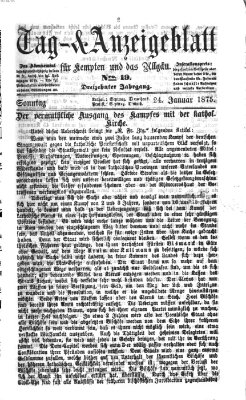 Tag- und Anzeigeblatt für Kempten und das Allgäu Sonntag 24. Januar 1875