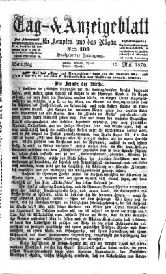 Tag- und Anzeigeblatt für Kempten und das Allgäu Samstag 15. Mai 1875