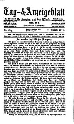 Tag- und Anzeigeblatt für Kempten und das Allgäu Dienstag 3. August 1875