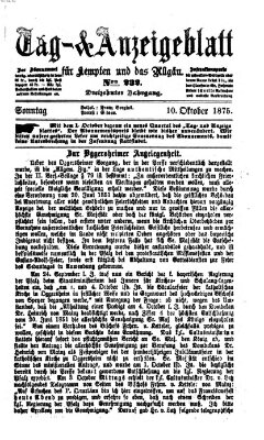 Tag- und Anzeigeblatt für Kempten und das Allgäu Sonntag 10. Oktober 1875