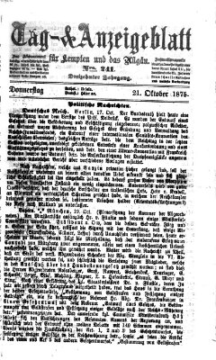 Tag- und Anzeigeblatt für Kempten und das Allgäu Donnerstag 21. Oktober 1875
