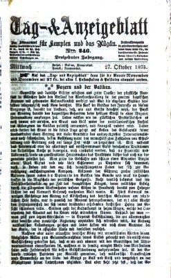Tag- und Anzeigeblatt für Kempten und das Allgäu Mittwoch 27. Oktober 1875