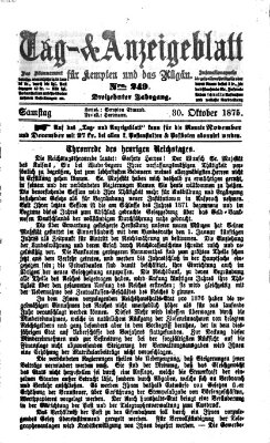 Tag- und Anzeigeblatt für Kempten und das Allgäu Samstag 30. Oktober 1875