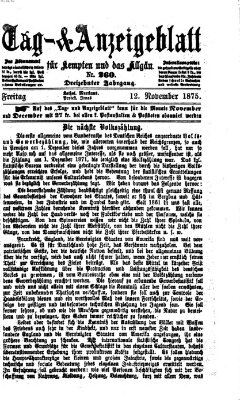 Tag- und Anzeigeblatt für Kempten und das Allgäu Freitag 12. November 1875