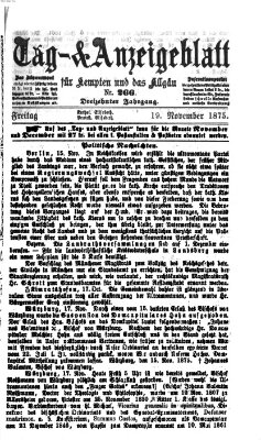 Tag- und Anzeigeblatt für Kempten und das Allgäu Freitag 19. November 1875