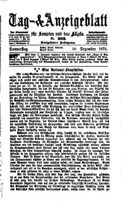 Tag- und Anzeigeblatt für Kempten und das Allgäu Donnerstag 30. Dezember 1875
