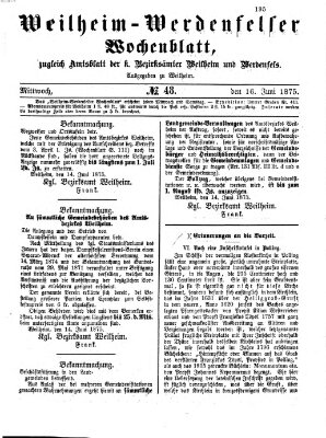Weilheim-Werdenfelser Wochenblatt Sonntag 16. Mai 1875