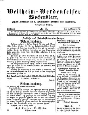 Weilheim-Werdenfelser Wochenblatt Mittwoch 4. März 1874