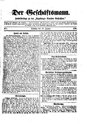 Der Geschäftsmann (Augsburger neueste Nachrichten) Samstag 22. Januar 1876