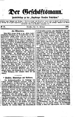 Der Geschäftsmann (Augsburger neueste Nachrichten) Samstag 12. Februar 1876