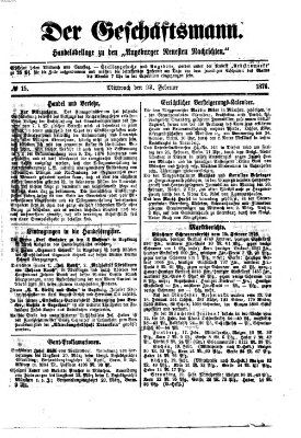 Der Geschäftsmann (Augsburger neueste Nachrichten) Mittwoch 23. Februar 1876