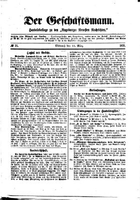 Der Geschäftsmann (Augsburger neueste Nachrichten) Mittwoch 22. März 1876