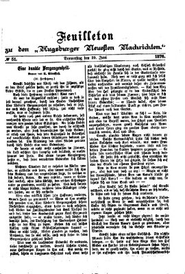 Augsburger neueste Nachrichten Donnerstag 29. Juni 1876
