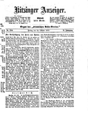 Kitzinger Anzeiger Freitag 24. Oktober 1873