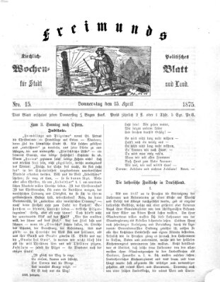 Freimund's kirchlich-politisches Wochenblatt für Stadt und Land