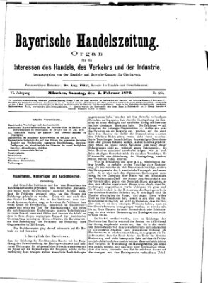 Bayerische Handelszeitung Samstag 5. Februar 1876