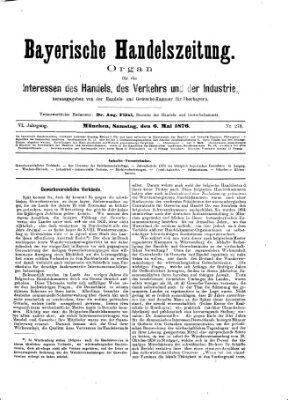 Bayerische Handelszeitung Samstag 6. Mai 1876