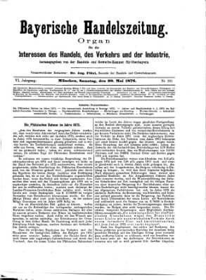 Bayerische Handelszeitung Samstag 20. Mai 1876