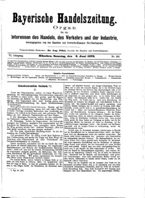 Bayerische Handelszeitung Samstag 3. Juni 1876