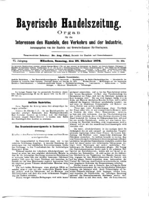 Bayerische Handelszeitung Samstag 28. Oktober 1876