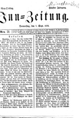 Inn-Zeitung Donnerstag 7. September 1876