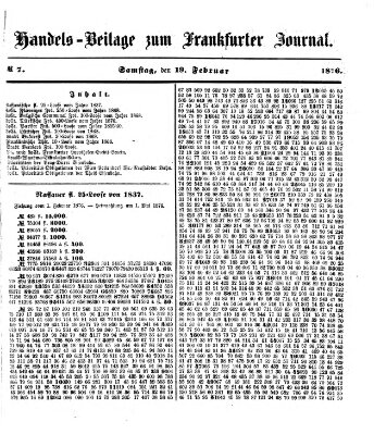 Frankfurter Journal Samstag 19. Februar 1876
