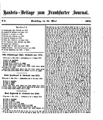 Frankfurter Journal Samstag 20. Mai 1876