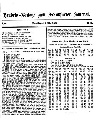 Frankfurter Journal Samstag 29. Juli 1876