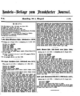 Frankfurter Journal Samstag 5. August 1876