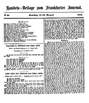 Frankfurter Journal Samstag 26. August 1876