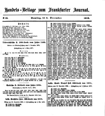 Frankfurter Journal Samstag 9. Dezember 1876