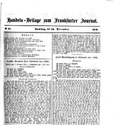 Frankfurter Journal Donnerstag 28. Dezember 1876