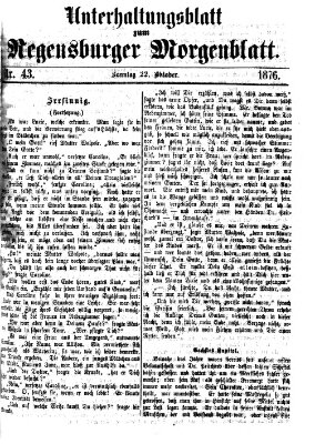 Regensburger Morgenblatt Sonntag 22. Oktober 1876