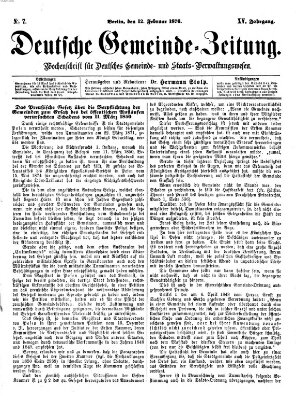 Deutsche Gemeinde-Zeitung Samstag 12. Februar 1876