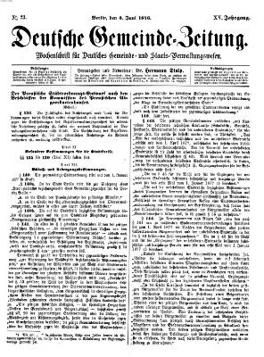 Deutsche Gemeinde-Zeitung Samstag 3. Juni 1876